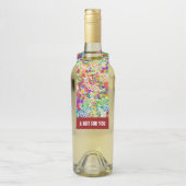 Farbige Punkte Spiralen Handmalerei 2 Flaschenanhänger (Auf Flasche)