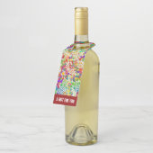 Farbige Punkte Spiralen Handmalerei 2 Flaschenanhänger (Angewinkelt)