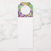 Farbige Punkte Spiralen Handmalerei 2 Flaschenanhänger (Rückseite)