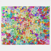 Farbige Punkte Spiralen Handmalerei 2 Fleecedecke (Vorderseite (Horizontal))