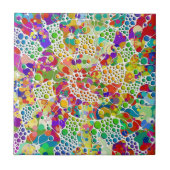 Farbige Punkte Spiralen Handmalerei 2 Fliese (Vorderseite)