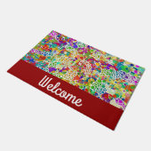 Farbige Punkte Spiralen Handmalerei 2 Fußmatte (Schrägansicht)