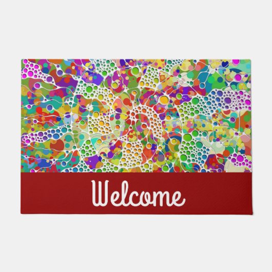 Farbige Punkte Spiralen Handmalerei 2 Fußmatte (Vorderseite)