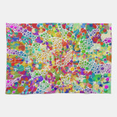 Farbige Punkte Spiralen Handmalerei 2 Geschirrtuch (Horizontal)