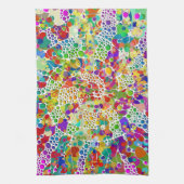 Farbige Punkte Spiralen Handmalerei 2 Geschirrtuch (Vertikal)