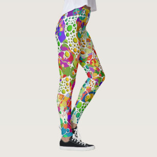 Farbige Punkte Spiralen Handmalerei 2 Leggings