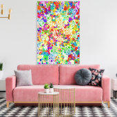 Farbige Punkte Spiralen Handmalerei 2 Leinwanddruck (Insitu (Wohnzimmer))