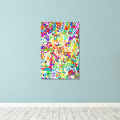 Farbige Punkte Spiralen Handmalerei 2 Leinwanddruck (Insitu (Holzboden))