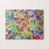 Farbige Punkte Spiralen Handmalerei 2 Puzzle (Horizontal)