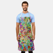 Farbige Punkte Spiralen Handmalerei 2 Schürze (Getragen)