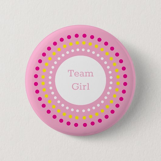 Farbige Punkte-Team-Mädchen-Geschlecht- Enthüllung Button (Vorderseite)