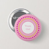 Farbige Punkte-Team-Mädchen-Geschlecht- Enthüllung Button (Vorne & Hinten)