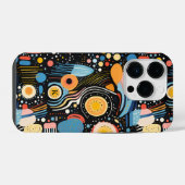 Farbige Punkte und abstrakte Formen iPhone Hülle (Rückseite (Horizontal))