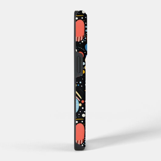 Farbige Punkte und abstrakte Formen iPhone Hülle (Rechte Seite)