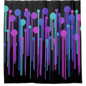 Farbige Punkte und Tropfen Duschvorhang (Vorderseite)