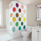 Farbige Punkte und Weiß Duschvorhang (Beispiel)