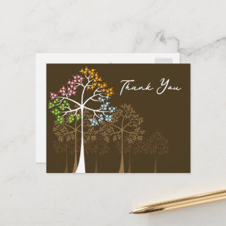 Farbige Punkte Vier Jahreszeiten Bäume Hochzeit Vi Postkarte