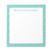 Farbige Punktmuster-Anmerkung des Lehrers Notizblock (Vorderseite)