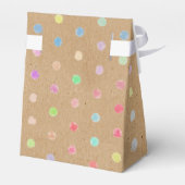 Farbige Punktmuster auf rustikalen Imitaten braune Geschenkschachtel (Rückseite)