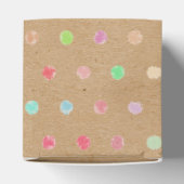 Farbige Punktmuster auf rustikalen Imitaten braune Geschenkschachtel (Oben)