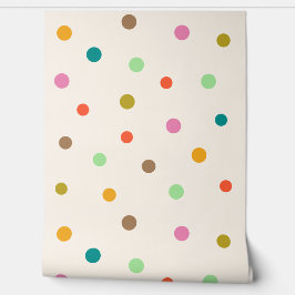 Farbige Punktmuster Beige Tapete