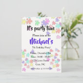 Farbige Puzzleteile Einladung (Stehend Vorderseite)