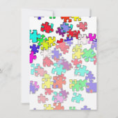 Farbige Puzzleteile Einladung (Rückseite)