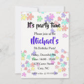 Farbige Puzzleteile Einladung (Vorderseite)