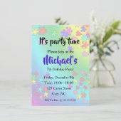 Farbige Puzzleteile Einladung (Stehend Vorderseite)