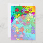 Farbige Puzzleteile Einladung (Rückseite)