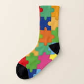 Farbige Puzzleteile für Autismus Socken (Links - Außen)