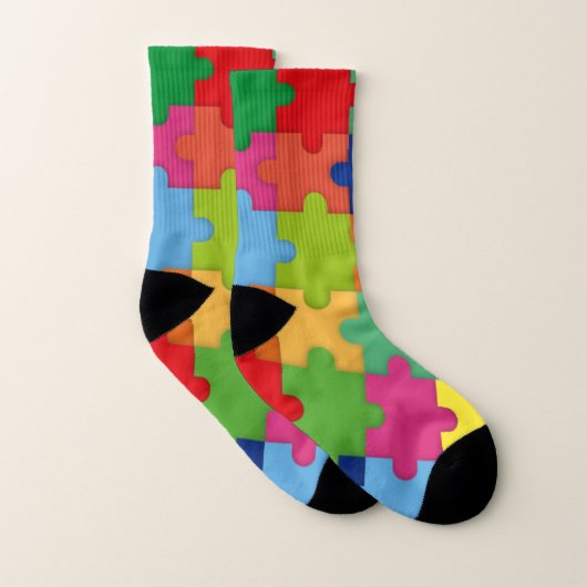 Farbige Puzzleteile für Autismus Socken (Paar)