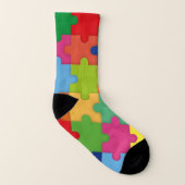 Farbige Puzzleteile für Autismus Socken (Links - Innen)