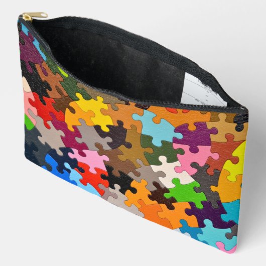 Farbige Puzzleteile Zubehörtasche (Offen)