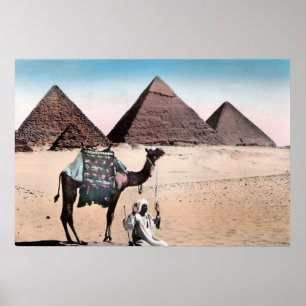 Farbige Pyramide Vintage-Plakat Poster