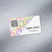 Farbige QR Code Wasserfarbe Moderne, einfach Magnetische Visitenkarte (Beispiel)