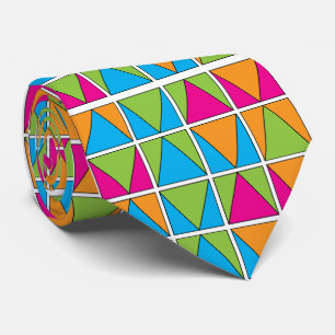 Farbige Quadrat-Dreieck-Geometrie Krawatte