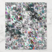 Farbige Quadrate ähnlich CD-Teilen, Nagemosaik Weinetikett (Einzelnes Label)