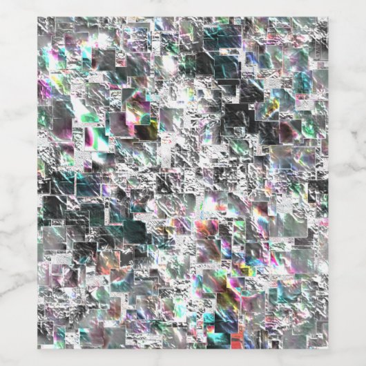 Farbige Quadrate ähnlich CD-Teilen, Nagemosaik Weinetikett (Einzelnes Label)