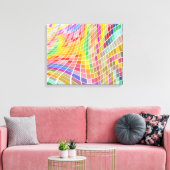 Farbige Quadrate Art-Customizable Wrapped Canvas Leinwanddruck (Insitu (Wohnzimmer))