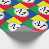 Farbige Quadrate benutzerdefinierte Monogramm Geschenkpapier (Ecke)