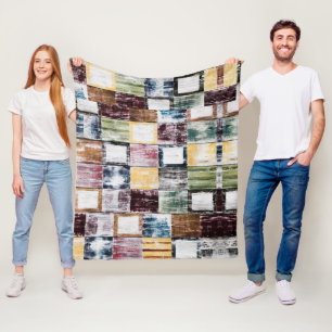 Farbige Quadrate Fleecedecke