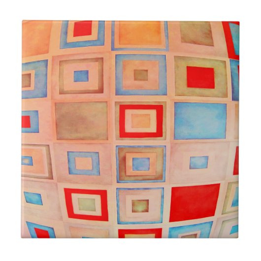 Farbige Quadrate Fliese (Vorderseite)