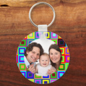 Farbige Quadrate/Foto Schlüsselanhänger (Vorderseite)