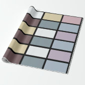 Farbige Quadrate geometrisch Geschenkpapier (Ungerollt)