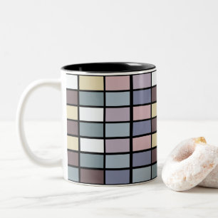 Farbige Quadrate geometrisch Zweifarbige Tasse