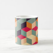 Farbige Quadrate, geometrisches Retro-Muster. Kaffeetasse (Mittel)
