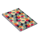 Farbige Quadrate, geometrisches Retro-Muster. Notizblock (Rechte Seite)
