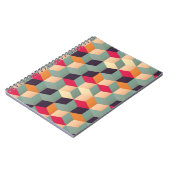 Farbige Quadrate, geometrisches Retro-Muster. Notizblock (Linke Seite)