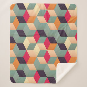 Farbige Quadrate, geometrisches Retro-Muster. Sherpadecke